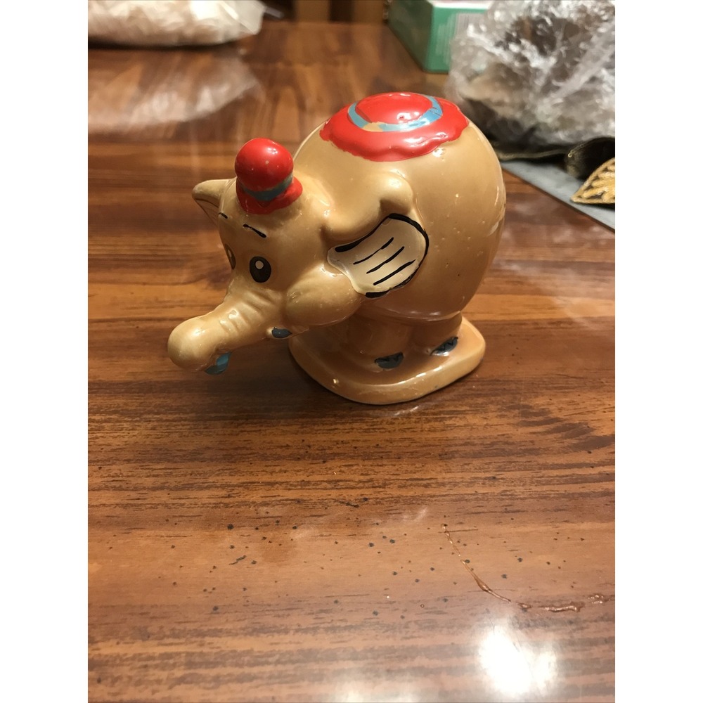 Circus Elephant With Red Hat‎ Figurine Marked EDSA